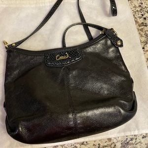 Black leather Coach crossbody
